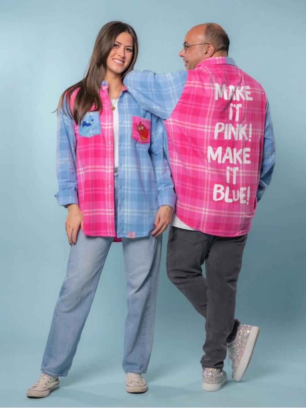 Disney Sleeping Beauty Pink & Light Blue Plaid Button-Up Shirt - Picture 3 of 12